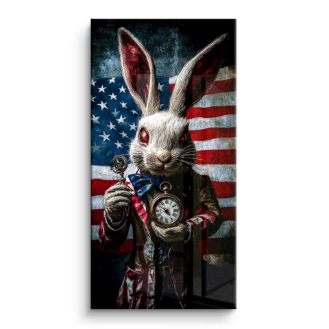 Patriotic Timekeeper Rabbit PVC Gloss Art