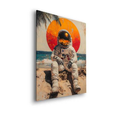 Astronaut Sonnenuntergang Ruhe Dibond Matt