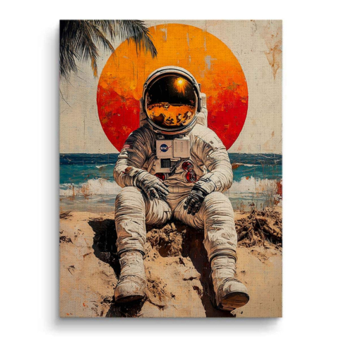 Astronaut Sonnenuntergang Ruhe Leinwandbild