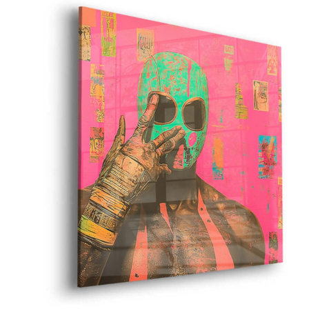 Lebendiges Maskiertes Schweigen Acrylglasbild