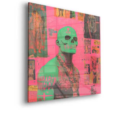 Neon-Schädel Vibes Acrylglas