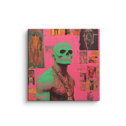 Neon-Schädel-Vibes Leinwandbild