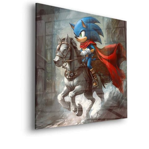 Heroischer Sonic auf Pferd Acrylglas
