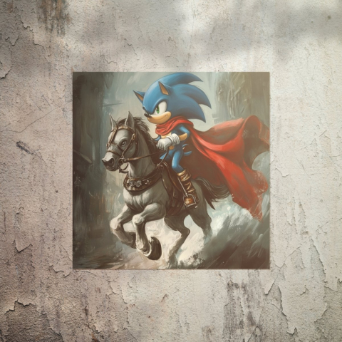 Heroiczny Sonic na Koniu Plakat
