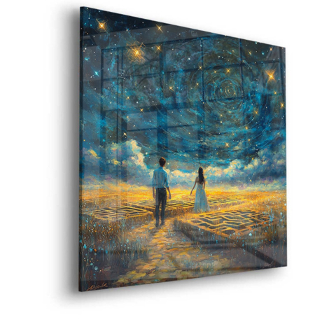 Sternenbeleuchteter Weg Acrylglasbild