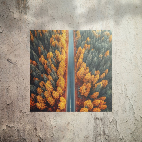 Serenidad en el Camino de Otoño Póster