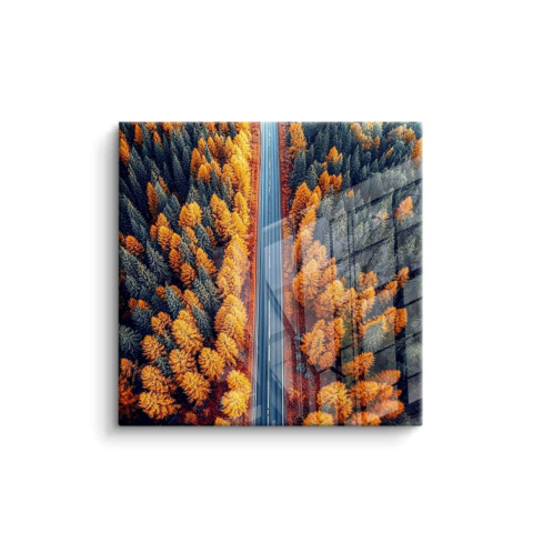 Herbstliche Straßenruhe PVC Glänzend