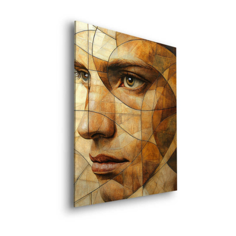 Fragmentiertes Gesicht Dibond Matt Kunst