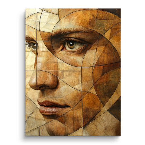 Fragmented Visage PVC Mat Art