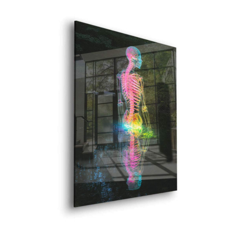 Neon-Skelett Spiegelung Acrylglas