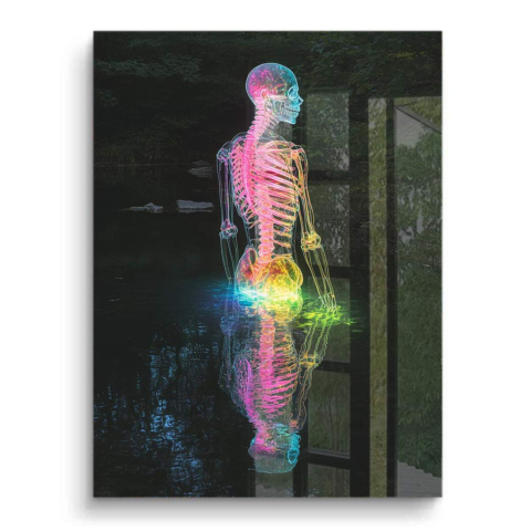 Neon-Skelett Spiegelung PVC Glänzend Art