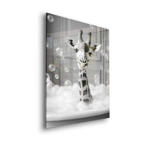 Giraffe in Bubbles Acrylic Glass Art
