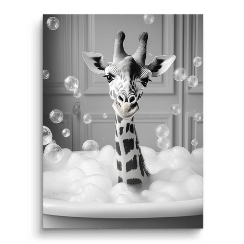 Giraffe in Bubbles PVC Mat Art