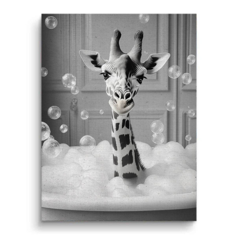 Giraffe in Blasen Leinwandbild