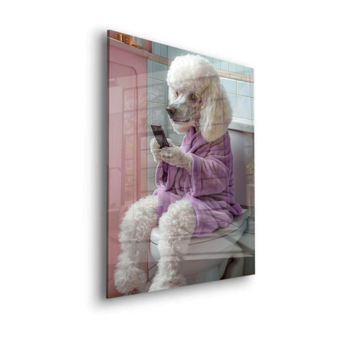 Poodle Pampering Print Acrylic Glass Art