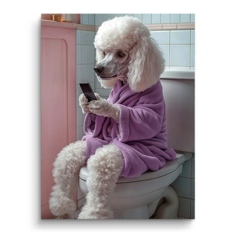 Poodle Pampering Print PVC Mat Art