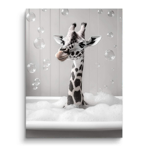 Giraffe Bubble Bath PVC Mat Art