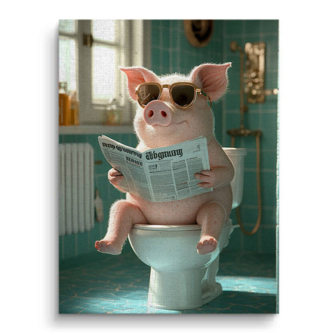 Chic Pig Relaxation Canvas Art