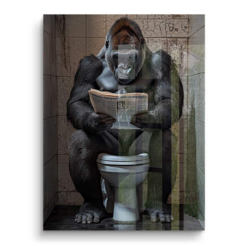 Gorilla im WC PVC Glänzend