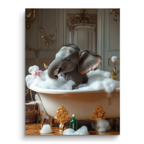 Whimsical Elephant Bath PVC Mat Art