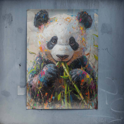 Encantador Panda Vibrante Póster