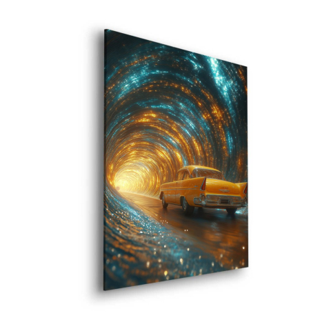 Retro Cosmic Journey Dibond Mat Art