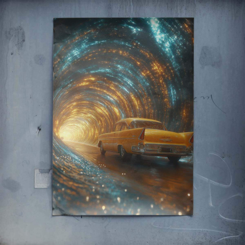 Viaje Cósmico Retro Póster