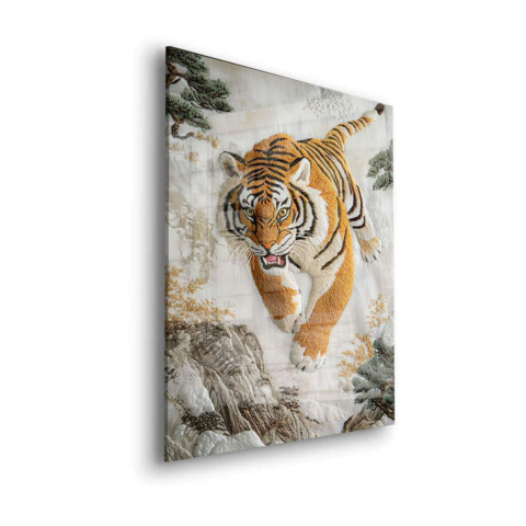Majestischer Tiger Stickerei Acrylglas