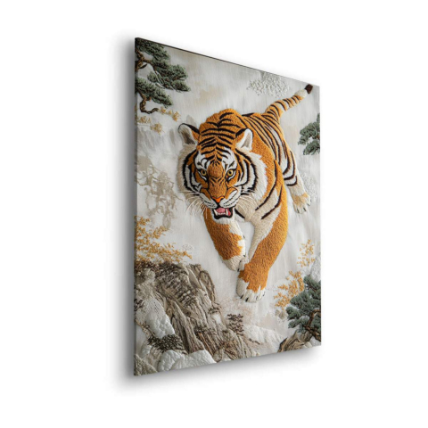 Majestic Tiger Embroidery Dibond Mat Art