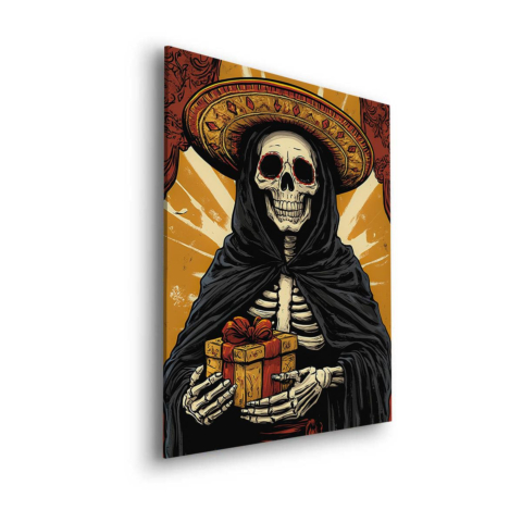 Skeleton Gift Giver Dibond Mat Art