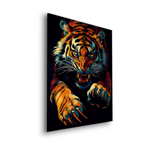 Fierce Tiger Roar Dibond Mat Art