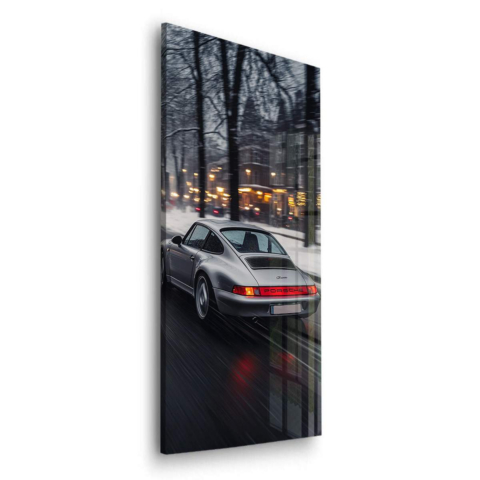 Urban Motion: Porsche in the Rain Acrylic Glass Art