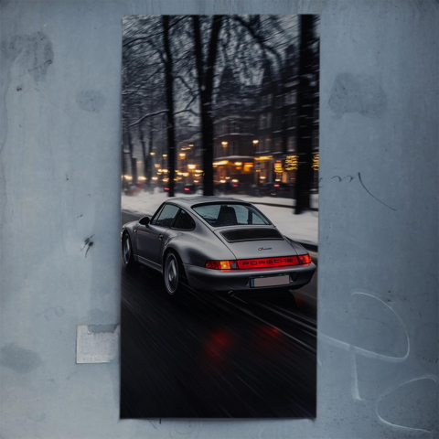 Urban Motion Porsche im Regen Poster