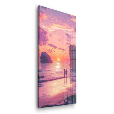 Serene Sunset Romance Acrylic Glass Art