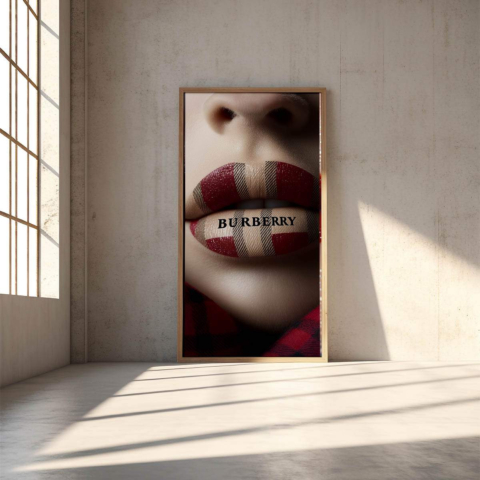 Burberry Lippen Leinwandbild