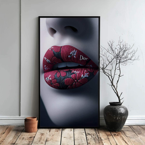 Blumige Lippen Leinwandbild