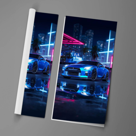 Plakat z Neonowym Samochodem Sportowym
