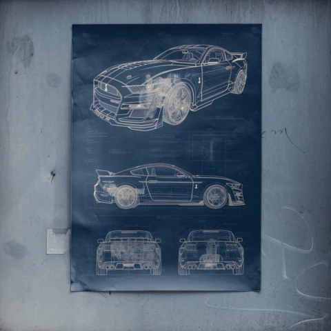 Plano de Coche Deportivo Póster
