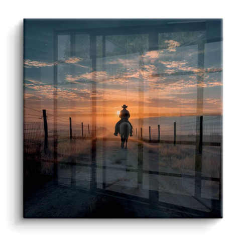 Sonnenuntergang Fahrt PVC Glänzend Kunst