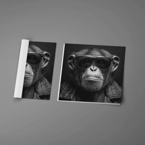 Mono con Gafas Póster