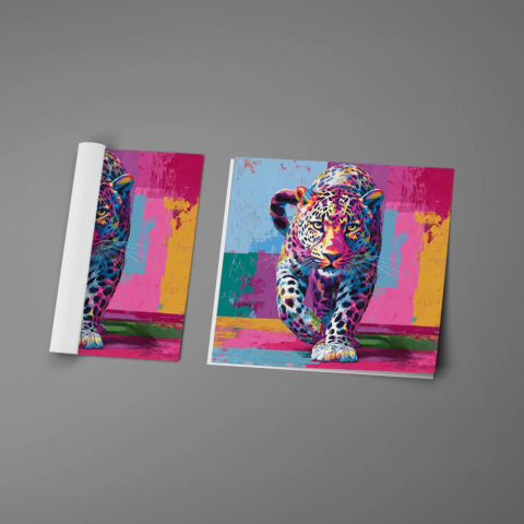 Leopardo en Carrera Póster
