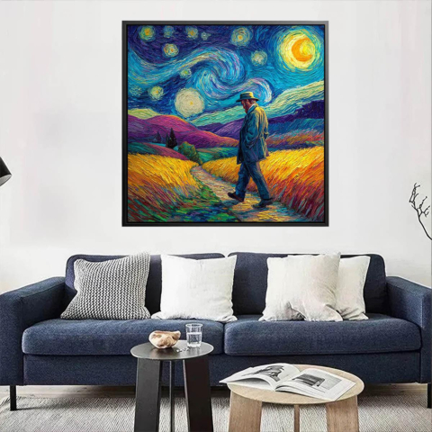 Sternennacht Spaziergang Acrylglas