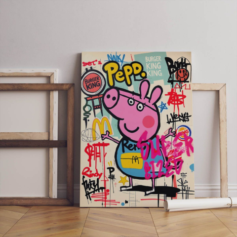 Graffiti de Peppa Pig Lienzo