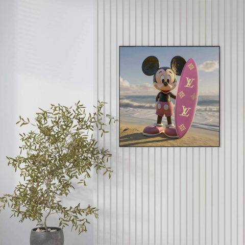 Mickey Surfen Leinwandbild