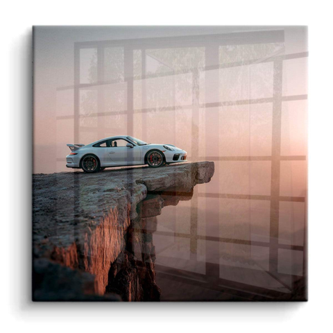 Cliffside Car Sunset PVC Gloss Art