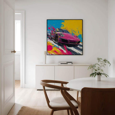 Buntes Porsche Sprint Leinwandbild