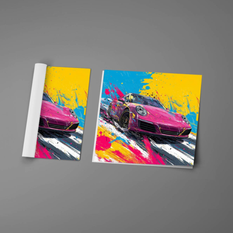 Póster Colorido de Porsche Sprint