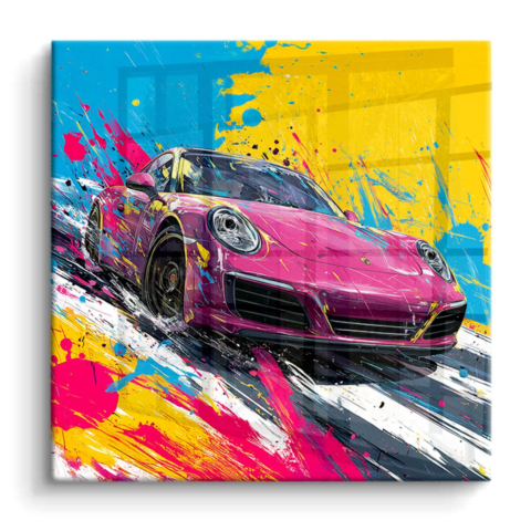 Colorful Porsche Sprint PVC Gloss Art