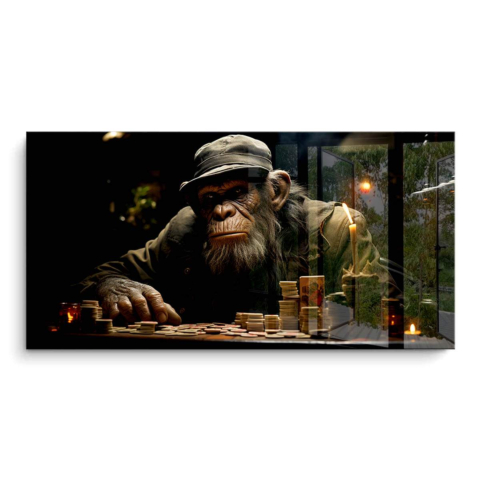 Schimpansen Pokerabend PVC Glänzend