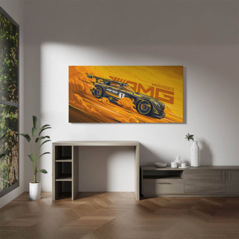 Course de Voiture Flamboyante Toile